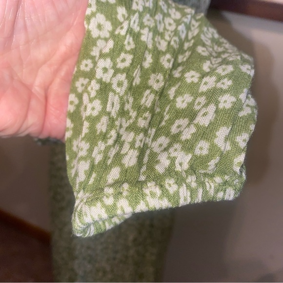 Billabong Green Patterned Long Sleeve Dress boho - Picture 6 of 10